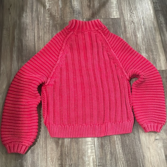 Free People Sweetheart Sweater Candy Blossom Pink Balloon Sleeve Small - Picture 9 of 9